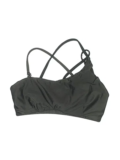 Pre-owned 108 Sportif Swimsuit Top Gray Solid Pattern Swimwear