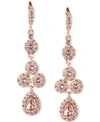 GIVENCHY ROSE GOLD-TONE CRYSTAL ELEMENT LINEAR DROP EARRINGS
