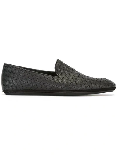 Bottega Veneta Nero Intrecciato Calf Slipper In Black