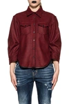 DSQUARED2 RED/BLACK CHECKED WOOL SHIRT,9659268