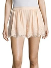 PROSE & POETRY ORLY LACE TRIM SWING SHORTS,0400096091261