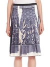 MARC JACOBS Transfer Lace Print Silk Pleated Skirt,0400096666438