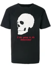 INTOXICATED SKULL-EMBROIDERED T-SHIRT,SKULLTEE12450332