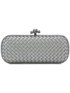 Bottega Veneta New Light Grey Intrecciato Impero Stretch Knot In New Light Grey Silver