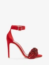 ALEXANDER MCQUEEN BOW EMBROIDERED SANDAL,508307W4ACR6455