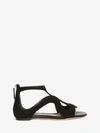 Alexander Mcqueen Caged Flat Sandal In Black