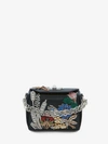 Alexander Mcqueen Box Bag 16 Embellished Lambskin Leather Bag - Black