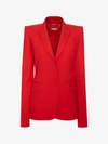 Alexander Mcqueen Peak-lapel Single-breasted Wool-blend Jacket In Lust Red