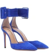 Aquazzura Casablanca Suede Stiletto Pumps In Blue