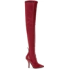 FENDI Red Leather Over-the-Knee Boots
