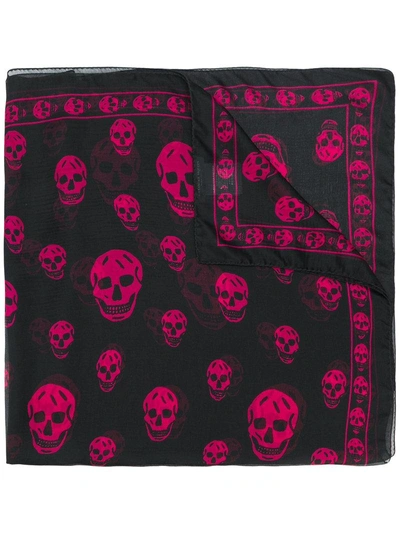 Alexander Mcqueen Skull-print Scarf In Black