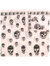 Alexander Mcqueen Women's Skull-print Silk Scarf In 9960 Pink/black