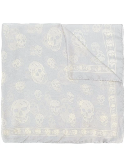 Alexander Mcqueen Skull Scarf - Grey In Grey