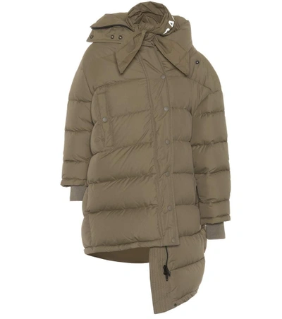 Balenciaga Pulled Quilted Coat In Kaki