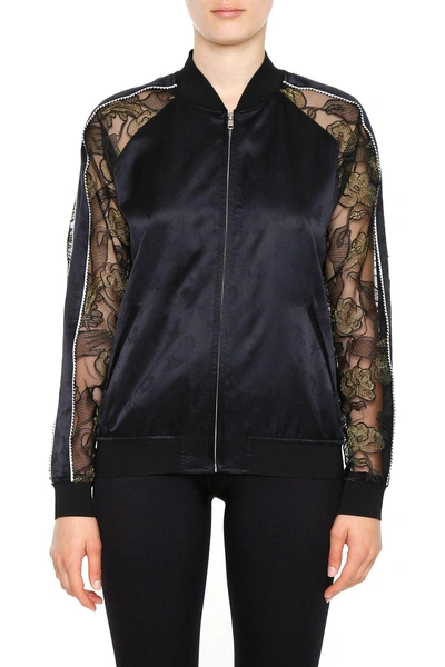 Opening Ceremony Lace Bomber Jacket In Black