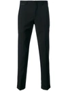 Prada Turn Up Cuffs Tailored Trousers In Black