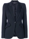 Alexander Mcqueen Structured Blazer Jacket In Blue