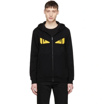 Fendi Black 'bag Bugs' Zip Hoodie