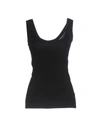 Velvet By Graham & Spencer Estina Gauzy Whisper Scoop Neck Tank In Black In Black