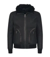 DOLCE & GABBANA HOODED SUEDE JACKET,P000000000005797178