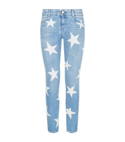 Stella Mccartney Skinny Denim Stars Print Jeans In Dark Navy