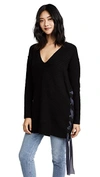 Free People Heart It Laces Sweater In Black