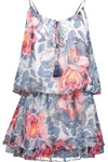 ELIZABETH AND JAMES WOMAN KENJI FLORAL-PRINT SILK-CHIFFON MINI DRESS MULTICOLOR,US 1071994536226700