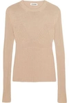 JIL SANDER WOMAN RIBBED-KNIT SWEATER BEIGE,US 1998551929407236