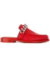Givenchy 20mm Chained Leather Mules In Red