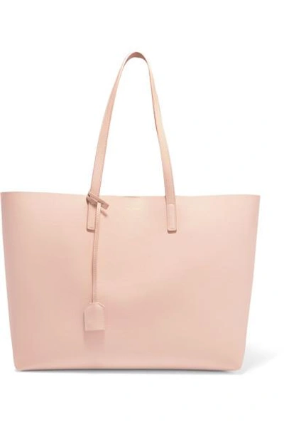 Saint Laurent Shopper Large Textured-leather Tote In Pink/purple