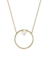 ZOË CHICCO 14K YELLOW GOLD CULTURED FRESHWATER PEARL CIRCLE PENDANT NECKLACE, 18,PN 8 14K