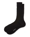Pantherella Mid-calf Stretch-lisle Dress Socks In Black