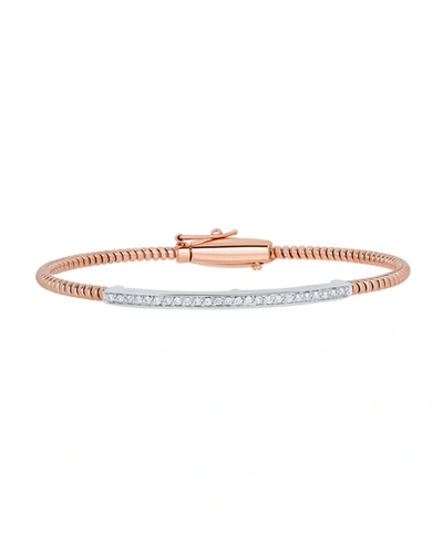 Alberto Milani Piazza Mercanti 18k Rose Gold Tubogas Bracelet With Channel-set Diamond Bar