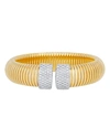 ALBERTO MILANI PIAZZA MERCANTI 18K GOLD TUBOGAS WIDE BRACELET WITH DIAMONDS,PROD206090013