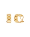 ALBERTO MILANI PIAZZA CASTELLO 18K YELLOW GOLD POLYGON HUGGIE HOOP EARRINGS,PROD206090012