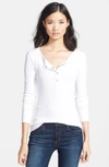 Splendid Classic Thermal Henley In White