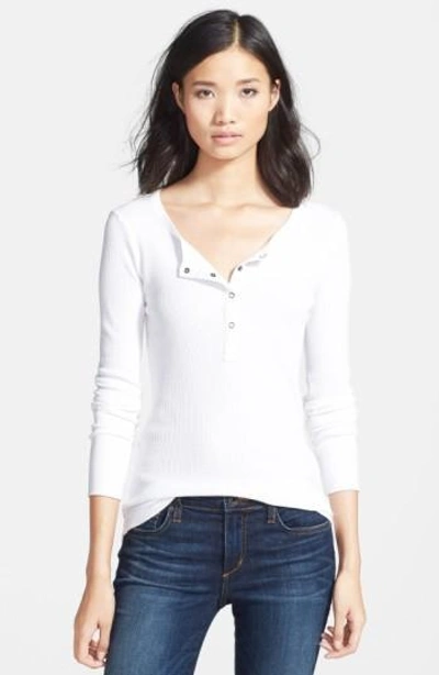 Splendid Classic Thermal Henley In White