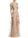 DAVID MEISTER Floral Floor-Length Gown