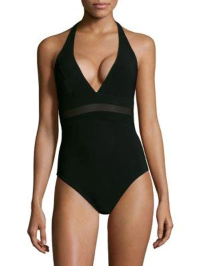 Shan Do You Think I'm Sexy One-piece Halter Swimsuit In Onyx