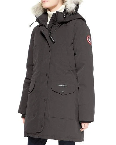 Canada Goose Trillium Fur-hood Parka Jacket In Charred Wood