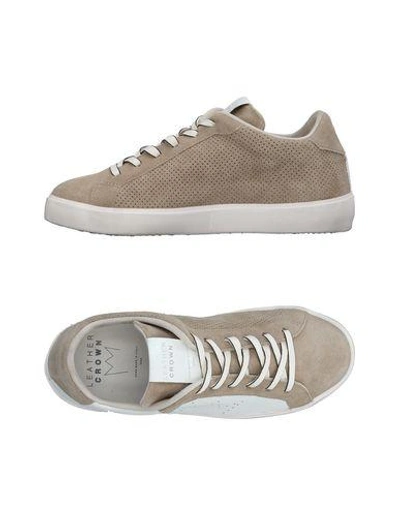 Leather Crown Trainers In Grey