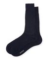 Pantherella Mid-calf Stretch-lisle Dress Socks In Navy