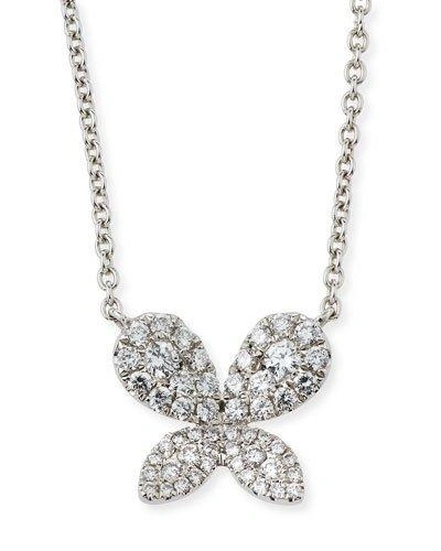 Roberto Coin Tiny Treasures Diamond Butterfly Pendant Necklace In White/gold