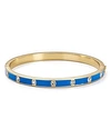 Kate Spade Crystal & Enamel Hinge Bangle In Sky Blue