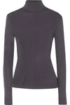 HANRO SILK AND CASHMERE-BLEND JERSEY TURTLENECK TOP