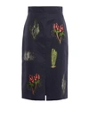 STELLA MCCARTNEY CACTUS EMBROIDERED PENCIL SKIRT,9700648