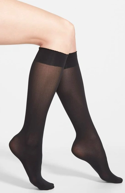 Wolford Velvet De Luxe 50 Denier Knee-high Socks In Black
