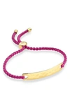 Monica Vinader Engravable Havana Friendship Bracelet In Gold/ Coral