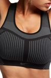 Nike Fe/nom Flyknit Racerback Sports Bra In Black/ Dark Grey