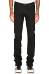NAKED AND FAMOUS SKINNY GUY BLACK POWER STRETCH,NAKF-MJ18